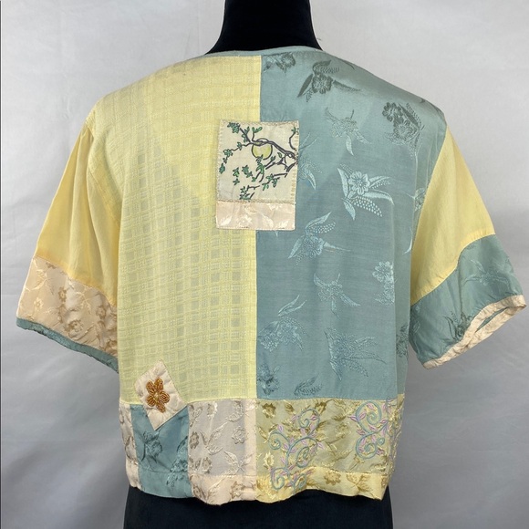 Vintage Faith by Celia Forrester Beaded Embroidered Patchwork Crop Top - Picture 4 of 9